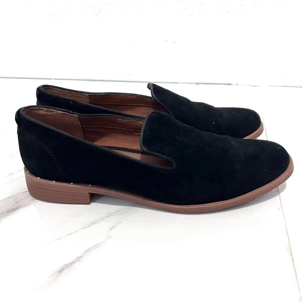 Franco Sarto Jeena Black Suede‎ Women's Loafers 7.5